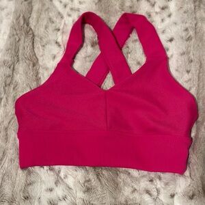 Alo Yoga | Neon Pink Ribbed Sportsbra